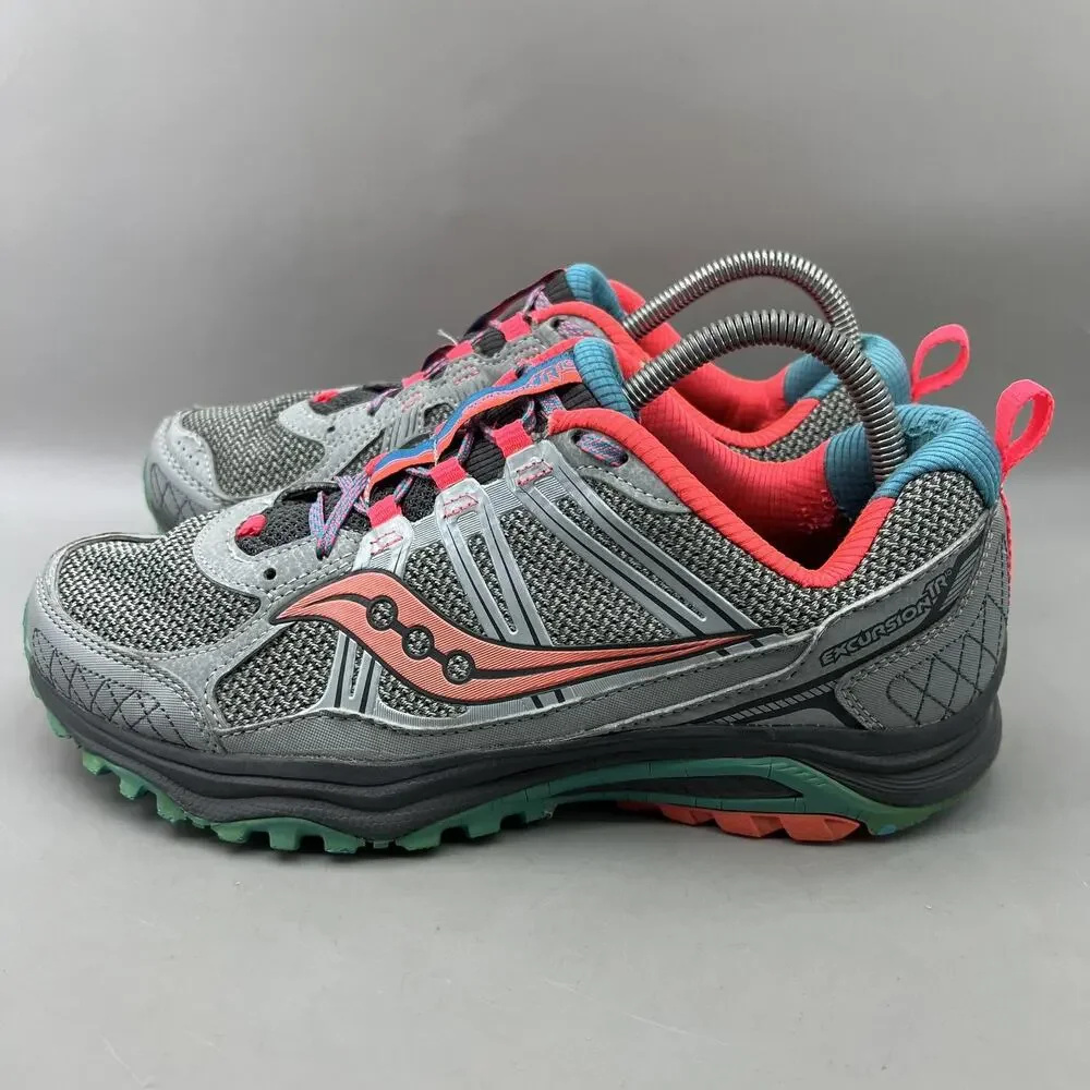 Saucony Excursion TR9 Trail Running Shoes Women 9.5 Wide Gray Comfort Sneakers